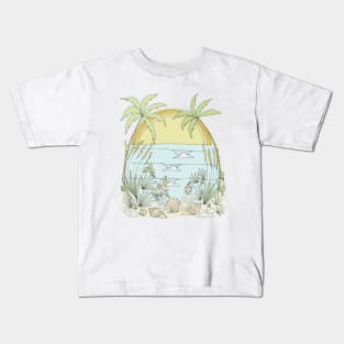 surf paradise florida inspired // retro surf art by surfy birdy Kids T-Shirt